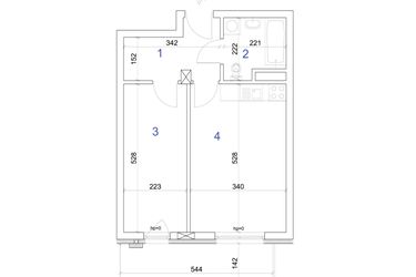 Rzut - Mieszkanie na sprzedaż 2 pokoje o powierzchni 39,95 m² - numer 6A.36 w Mierzeja Wiślana etap IV