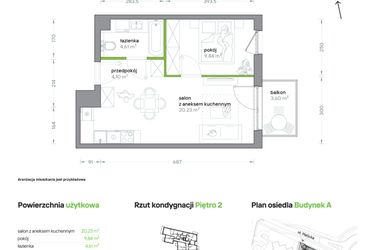Rzut - Mieszkanie na sprzedaż 2 pokoje o powierzchni 38,78 m² - numer A/KL1/2/04 w Podhalańska Vita