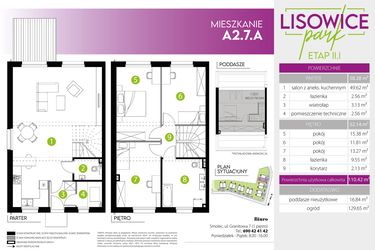 Rzut - Mieszkanie na sprzedaż 4 pokoje o powierzchni 110,42 m² - numer A.2.7.A w Lisowice Milo Dobry Deweloper
