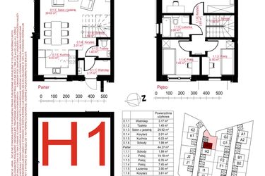 Rzut - Dom na sprzedaż 4 pokoje o powierzchni 134,7 m² - numer H1 w Gostyńska Invest II