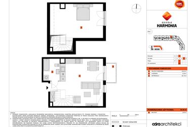 Rzut - Mieszkanie na sprzedaż 1 pokój o powierzchni 64,39 m² - numer C.68 w Osiedle Harmonia