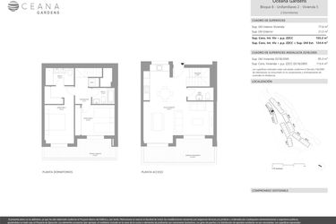 Rzut - Mieszkanie na sprzedaż 2 pokoje o powierzchni 77 m² - numer B5 w Oceana Gardens II
