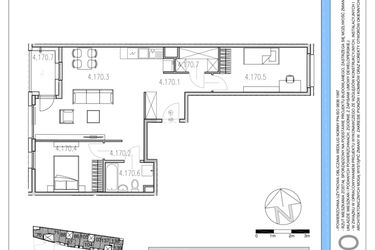 Rzut - Mieszkanie na sprzedaż 3 pokoje o powierzchni 68,8 m² - numer M170 w Osiedle Piltza etap X