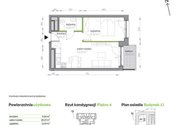 Rzut - Mieszkanie na sprzedaż 2 pokoje o powierzchni 41,88 m² - numer L1/4/42 w Legnicka Vita