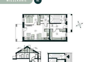 Rzut - Mieszkanie na sprzedaż 3 pokoje o powierzchni 66,28 m² - numer G2 w Aleja Wiśniowa Pogórze