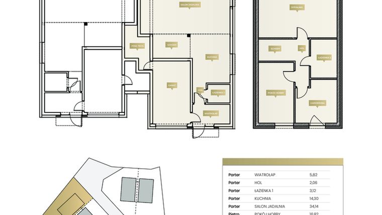 Rzut - Dom na sprzedaż 3 pokoje o powierzchni 164,14 m² - numer 2A w Na Wzgórzu 2
