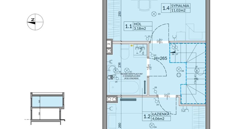 Rzut - Dom na sprzedaż 3 pokoje o powierzchni 61,95 m² - numer 10 w Boska Ksawerowska 2