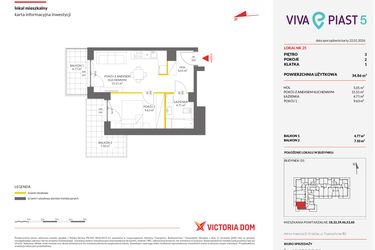 Rzut - Mieszkanie na sprzedaż 2 pokoje o powierzchni 34,77 m² - numer A.25 w Viva Piast 5