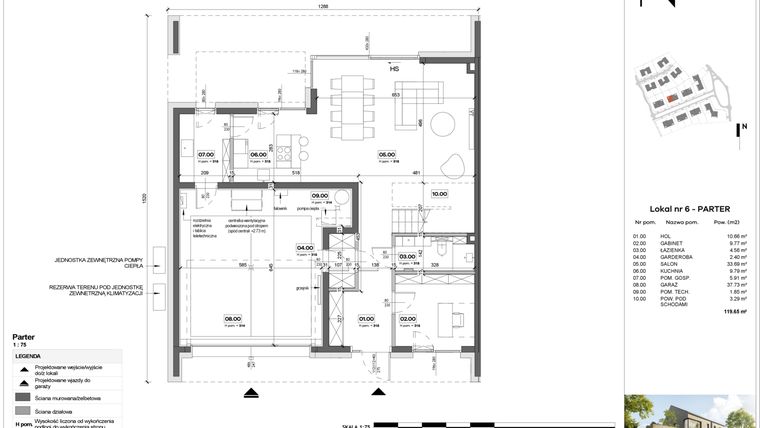 Rzut - Dom na sprzedaż 5 pokoi o powierzchni 190,37 m² - numer B-6 w Neo Natolin II