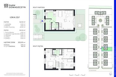 Rzut - Dom na sprzedaż 5 pokoi o powierzchni 103,51 m² - numer 22F w Park Domaszczyn 2 - etap 4