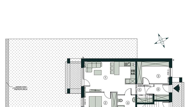 Rzut - Mieszkanie na sprzedaż 3 pokoje o powierzchni 59,84 m² - numer P1 w Aleja Wiśniowa Pogórze