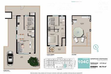 Rzut - Mieszkanie na sprzedaż 4 pokoje o powierzchni 133 m² - numer 104C w Apartamenty w Pilar de la Horadada -  37538395