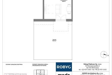 Rzut - Mieszkanie na sprzedaż 1 pokój o powierzchni 30,68 m² - numer E.0M20 w Początek Piątkowo bud. E