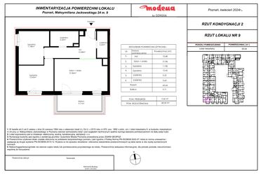 Rzut - Mieszkanie na sprzedaż 3 pokoje o powierzchni 68,3 m² - numer 9 w Modena I