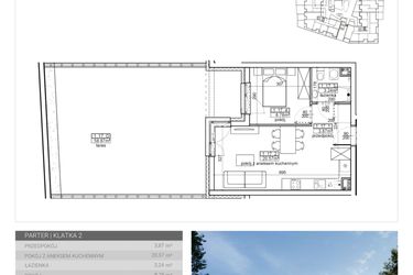 Rzut - Mieszkanie na sprzedaż 2 pokoje o powierzchni 36,46 m² - numer 43 w Wave etap II