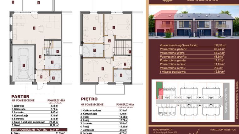 Rzut - Dom na sprzedaż 4 pokoje o powierzchni 129,96 m² - numer 19/1 w Dzielnica Hrabska etap V
