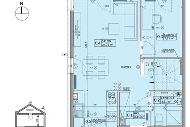 Rzut - Dom na sprzedaż 5 pokoi o powierzchni 94,5 m² - numer 168A w Arkady Walendów etap 5