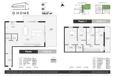 Rzut - Dom na sprzedaż 4 pokoje o powierzchni 139,37 m² - numer A3 w VILLA Q FOUR