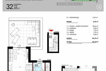 Rzut - Mieszkanie na sprzedaż 4 pokoje o powierzchni 76,38 m² - numer J2/2 w Osiedle Malarska etap VII