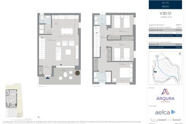 Rzut - Dom na sprzedaż 3 pokoje o powierzchni 119 m² - numer V65 w Alya Mijas 2 - Mijas