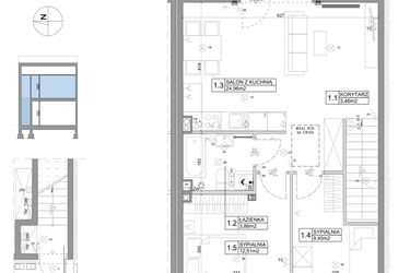 Rzut - Mieszkanie na sprzedaż 3 pokoje o powierzchni 61,95 m² - numer 52 w Boska Ksawerowska IV