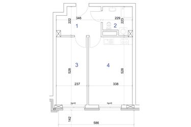 Rzut - Mieszkanie na sprzedaż 2 pokoje o powierzchni 41,39 m² - numer 6A.98 w Mierzeja Wiślana etap IV