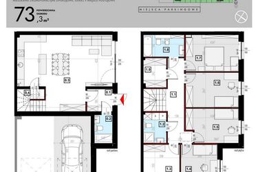 Rzut - Mieszkanie na sprzedaż 5 pokoi o powierzchni 145,39 m² - numer L9/1 w Osiedle Malarska etap VII