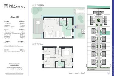 Rzut - Dom na sprzedaż 5 pokoi o powierzchni 103,51 m² - numer 18F w Park Domaszczyn 2 - etap 5