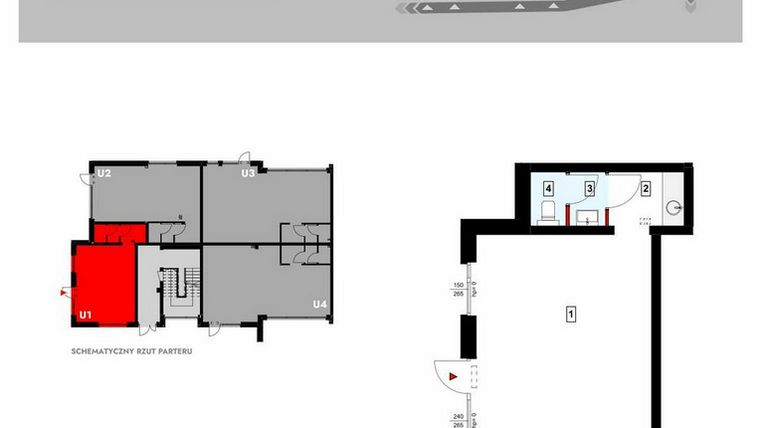 Rzut - Lokal użytkowy na sprzedaż 1 pokój o powierzchni 36,47 m² - numer Z5_U1 w Osiedle Malarska etap IV