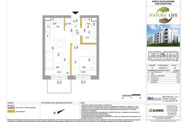 Rzut - Mieszkanie na sprzedaż 2 pokoje o powierzchni 37,58 m² - numer G.36 w Osiedle Natura Life budynki GHI