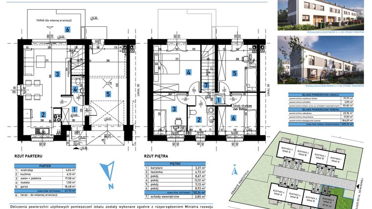 Rzut - Dom na sprzedaż 5 pokoi o powierzchni 101,82 m² - numer 3A w Domy w Bielanach Wrocławskich
