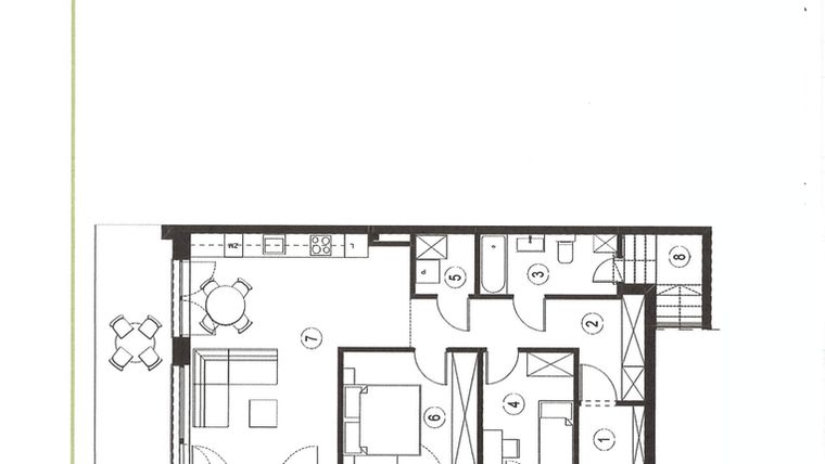 Rzut - Mieszkanie na sprzedaż 3 pokoje o powierzchni 70,76 m² - numer 15_1 w Apartamenty Sielanka