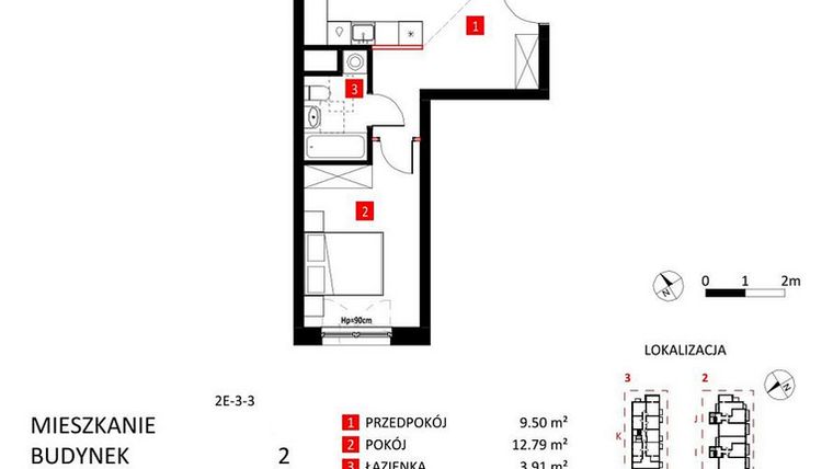 Rzut - Mieszkanie na sprzedaż 2 pokoje o powierzchni 48,92 m² - numer AJ_11A/11 w Apartamenty Jeździecka