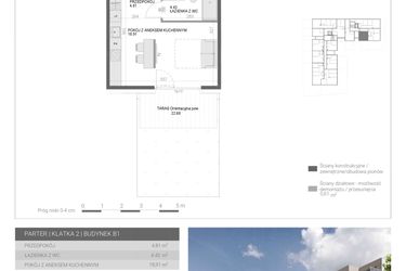 Rzut - Mieszkanie na sprzedaż 1 pokój o powierzchni 28,15 m² - numer M43 w Modern House II