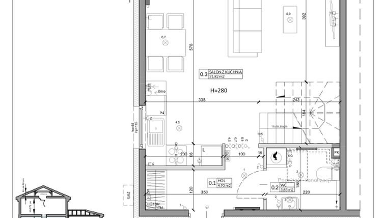 Rzut - Dom na sprzedaż 4 pokoje o powierzchni 86,13 m² - numer 27A w Zielono Mi
