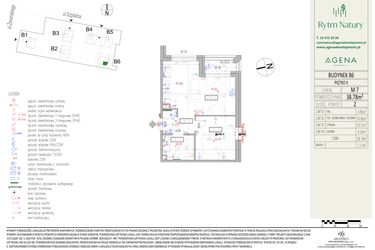 Rzut - Mieszkanie na sprzedaż 2 pokoje o powierzchni 38,78 m² - numer B6M7 w Rytm Natury