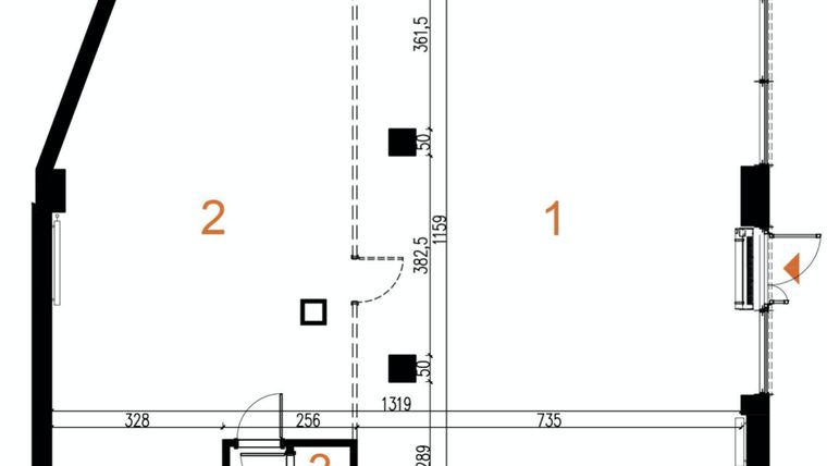 Rzut - Lokal użytkowy na sprzedaż 1 pokój o powierzchni 148,78 m² - numer U2 w Odrzańskie Bulvary