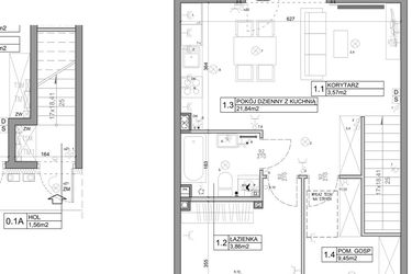 Rzut - Mieszkanie na sprzedaż 3 pokoje o powierzchni 58,82 m² - numer 32 w Manufaktura Marki 2 etap II