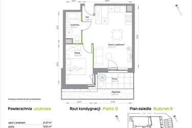 Rzut - Mieszkanie na sprzedaż 2 pokoje o powierzchni 41,83 m² - numer B/0/03 w Krakowska Vita