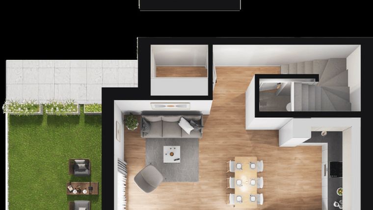 Rzut - Dom na sprzedaż 4 pokoje o powierzchni 82,75 m² - numer C1 w Domy pod Dębem