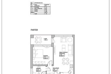 Rzut - Mieszkanie na sprzedaż 2 pokoje o powierzchni 49,73 m² - numer M9 w Ogrody Reymonta