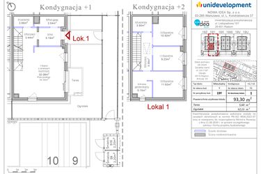 Rzut - Mieszkanie na sprzedaż 4 pokoje o powierzchni 93,3 m² - numer Y1 w Osiedle Idea Ogrody 3