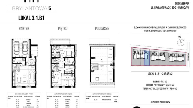 Rzut - Dom na sprzedaż 5 pokoi o powierzchni 280,18 m² - numer 3.1.B1 w Brylantowa 5