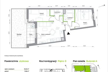Rzut - Mieszkanie na sprzedaż 3 pokoje o powierzchni 54,68 m² - numer A/0/18 w Krakowska Vita