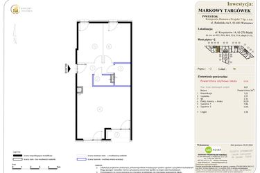 Rzut - Mieszkanie na sprzedaż 3 pokoje o powierzchni 69,09 m² - numer 78 w Markowy Targówek
