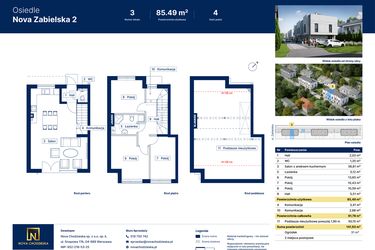 Rzut - Dom na sprzedaż 4 pokoje o powierzchni 91,78 m² - numer 3 w Nova Zabielska 2