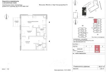 Rzut - Mieszkanie na sprzedaż 3 pokoje o powierzchni 56,01 m² - numer 12 w RZ21