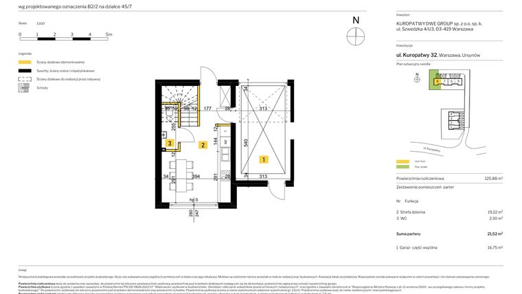 Rzut - Dom na sprzedaż 4 pokoje o powierzchni 125,88 m² - numer 8 w Kuropatwy 32