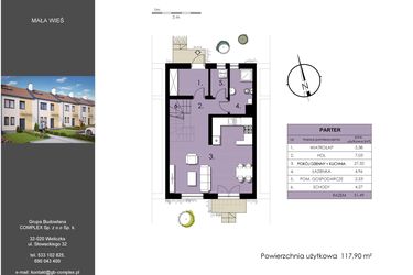 Rzut - Dom na sprzedaż 6 pokoi o powierzchni 117,9 m² - numer 11 w Osiedle Harmonia