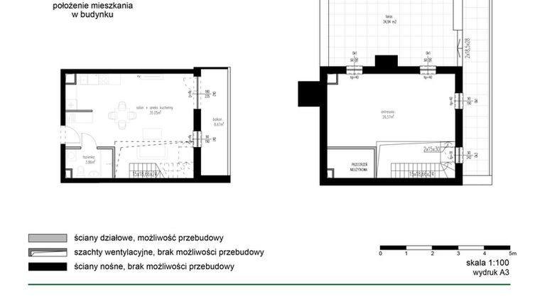 Rzut - Mieszkanie na sprzedaż 2 pokoje o powierzchni 65,48 m² - numer 26 w Wędrowna